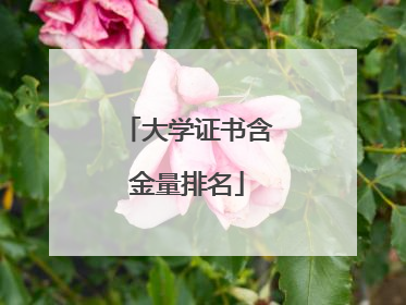 大学证书含金量排名