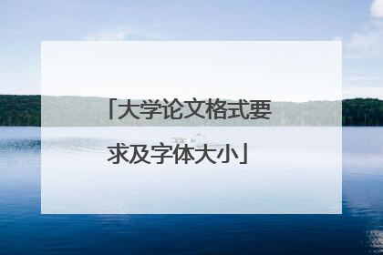 大学论文格式要求及字体大小