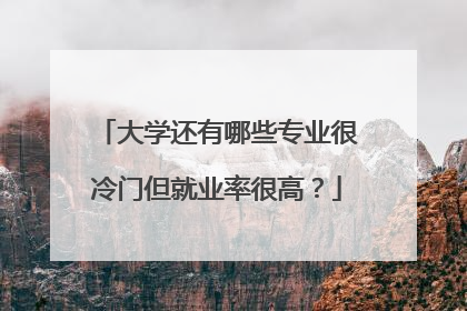 大学还有哪些专业很冷门但就业率很高？