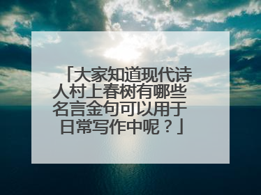 大家知道现代诗人村上春树有哪些名言金句可以用于日常写作中呢？