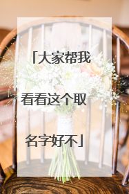 大家帮我看看这个取名字好不