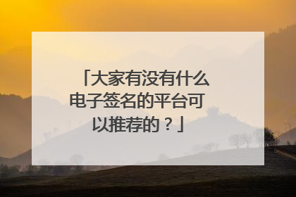 大家有没有什么电子签名的平台可以推荐的？