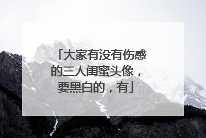 大家有没有伤感的三人闺蜜头像,要黑白的,有