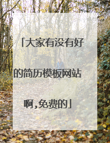 大家有没有好的简历模板网站啊,免费的