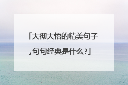 大彻大悟的精美句子,句句经典是什么?