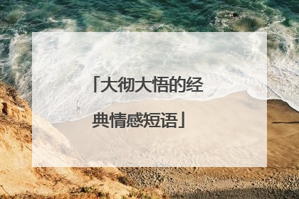 大彻大悟的经典情感短语