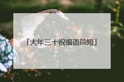 大年三十祝福语简短