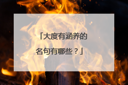 大度有涵养的名句有哪些？