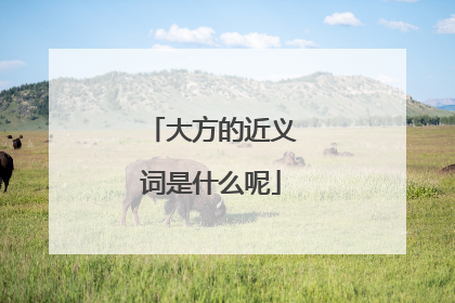 大方的近义词是什么呢