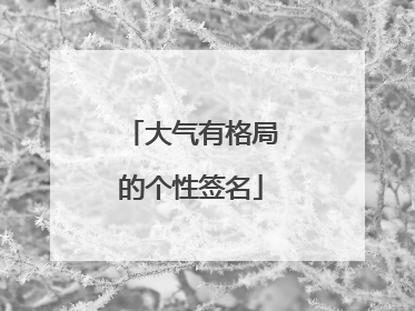 大气有格局的个性签名