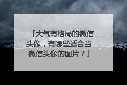 大气有格局的微信头像，有哪些适合当微信头像的图片？
