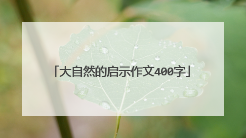 大自然的启示作文400字