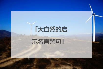 大自然的启示名言警句