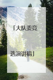 大队委竞选演讲稿