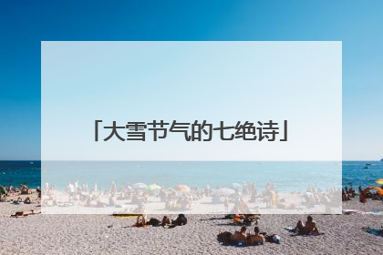 大雪节气的七绝诗