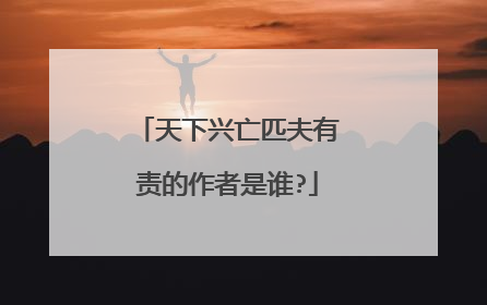 天下兴亡匹夫有责的作者是谁?