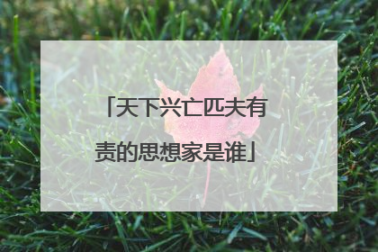 天下兴亡匹夫有责的思想家是谁