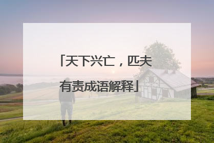 天下兴亡，匹夫有责成语解释