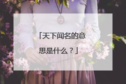 天下闻名的意思是什么?
