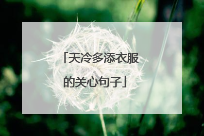 天冷多添衣服的关心句子