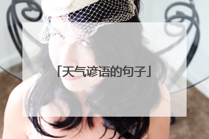 天气谚语的句子