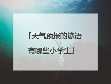 天气预报的谚语有哪些小学生
