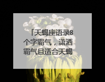 天蝎座语录8个字霸气,潇洒霸气且适合天蝎座的个性签名