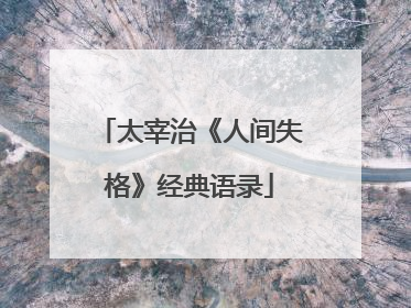 太宰治《人间失格》经典语录