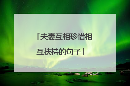 夫妻互相珍惜相互扶持的句子