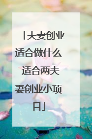 夫妻创业适合做什么 适合两夫妻创业小项目