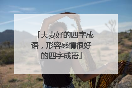 夫妻好的四字成语,形容感情很好的四字成语