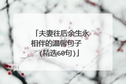 夫妻往后余生永相伴的温馨句子 (精选60句)