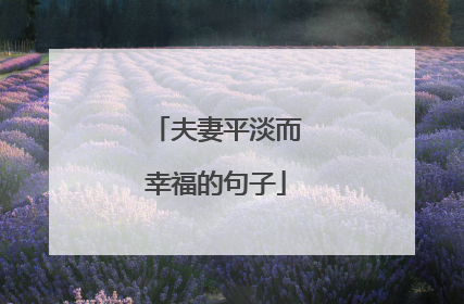 夫妻平淡而幸福的句子