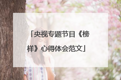 央视专题节目《榜样》心得体会范文