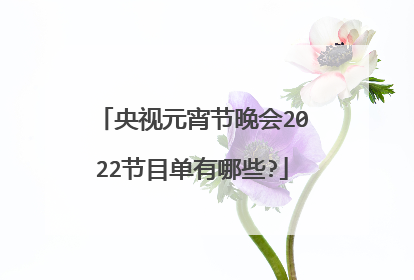 央视元宵节晚会2022节目单有哪些?
