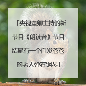央视董卿主持的新节目《朗读者》节目结尾有一个白发苍苍的老人弹着钢琴