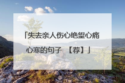 失去亲人伤心绝望心痛心寒的句子 【荐】