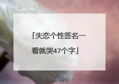 失恋个性签名一看就哭47个字