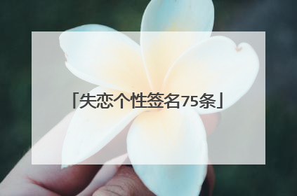失恋个性签名75条