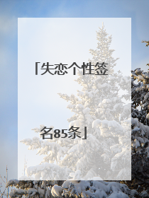 失恋个性签名85条