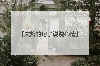 失落的句子说说心情