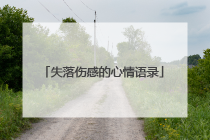 失落伤感的心情语录