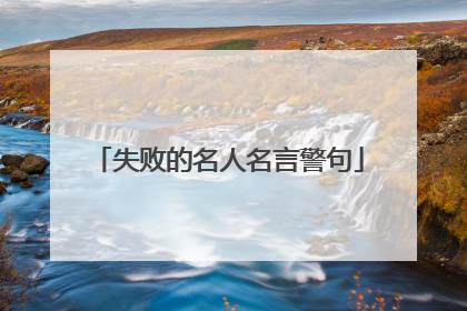 失败的名人名言警句