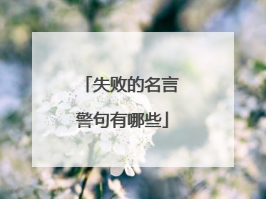 失败的名言警句有哪些