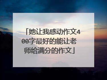 她让我感动作文400字最好的能让老师给满分的作文