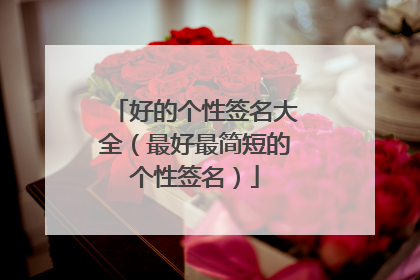 好的个性签名大全（最好最简短的个性签名）