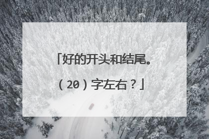 好的开头和结尾。(20)字左右?