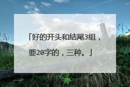 好的开头和结尾3组,要20字的,三种。