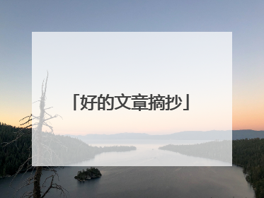 好的文章摘抄
