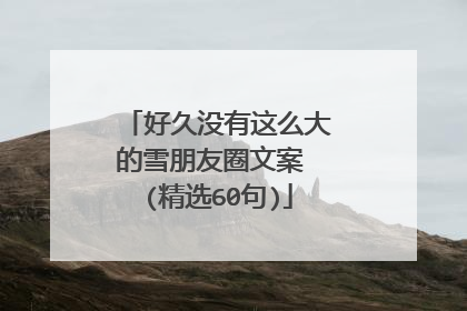 好久没有这么大的雪朋友圈文案 (精选60句)